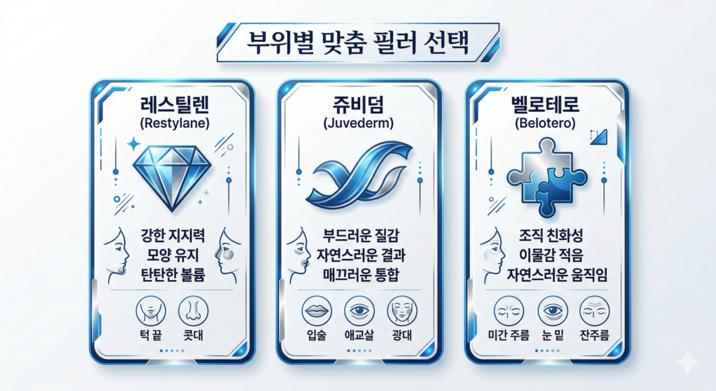 滚轮填充剂类型比较--Restylane、Juviderm 和 Velotero 品牌