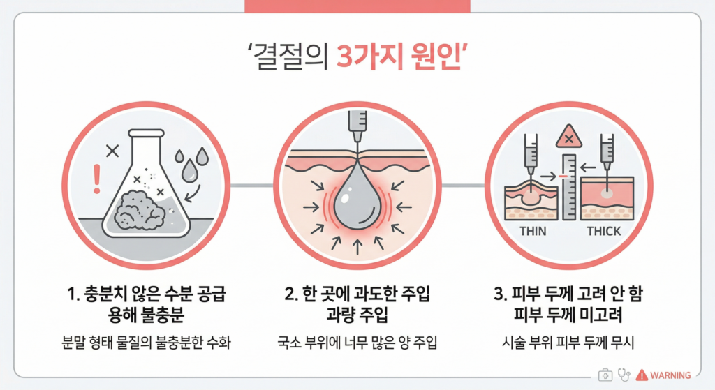 압구정 쥬베룩 볼륨 시술 시 결절이 생기는 이유 3가지 (수화, 용량, 깊이) 요약