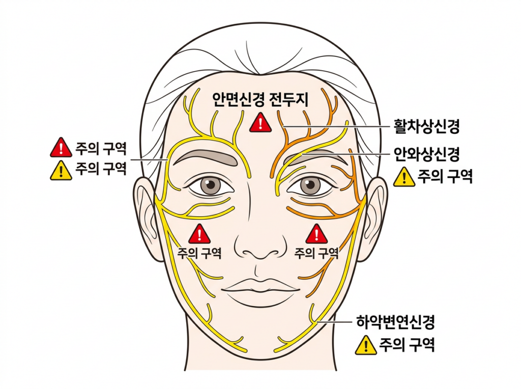 防止 Ulthera 副作用神经损伤的面神经分布图--额神经--下缘神经--眶上神经位置图