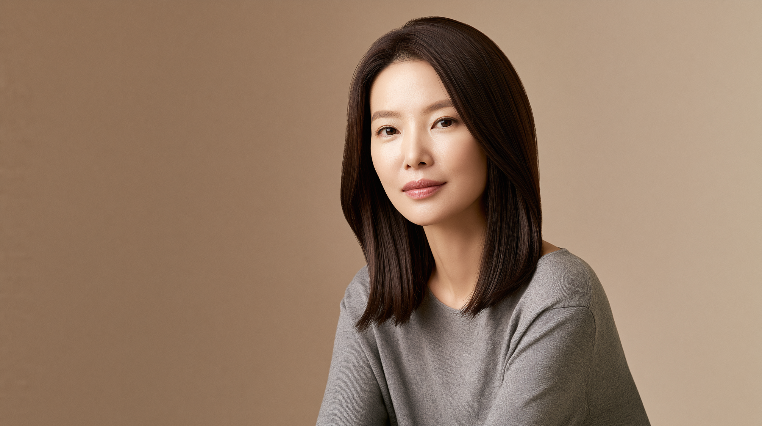 힐로웨이브 팔자 콘텐츠 대표 이미지 – 화사한 피부 광채와 자연스러운 표정의 여성 모델, 콜라겐·탄력 케어를 연상시키는 프리미엄 뷰티 에디토리얼 분위기