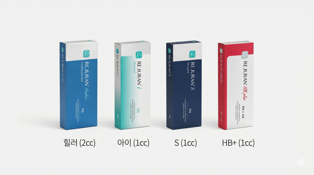 리쥬란 가격 차이를 결정하는 종류별 용량 비교 (힐러, 아이, S, HB+)
