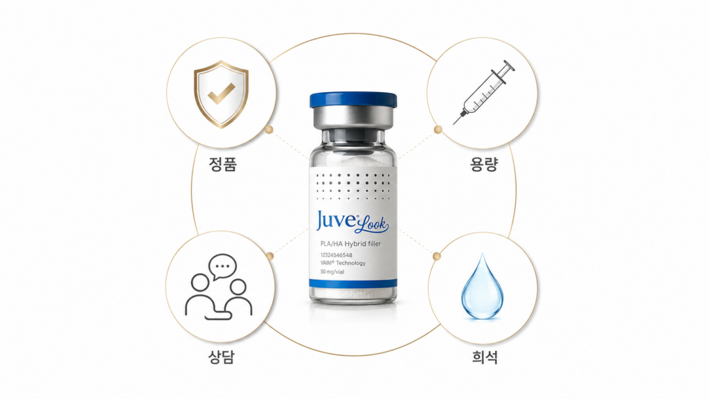 쥬베룩 가격을 결정하는 정품 용량 희석 상담 요소 설명
