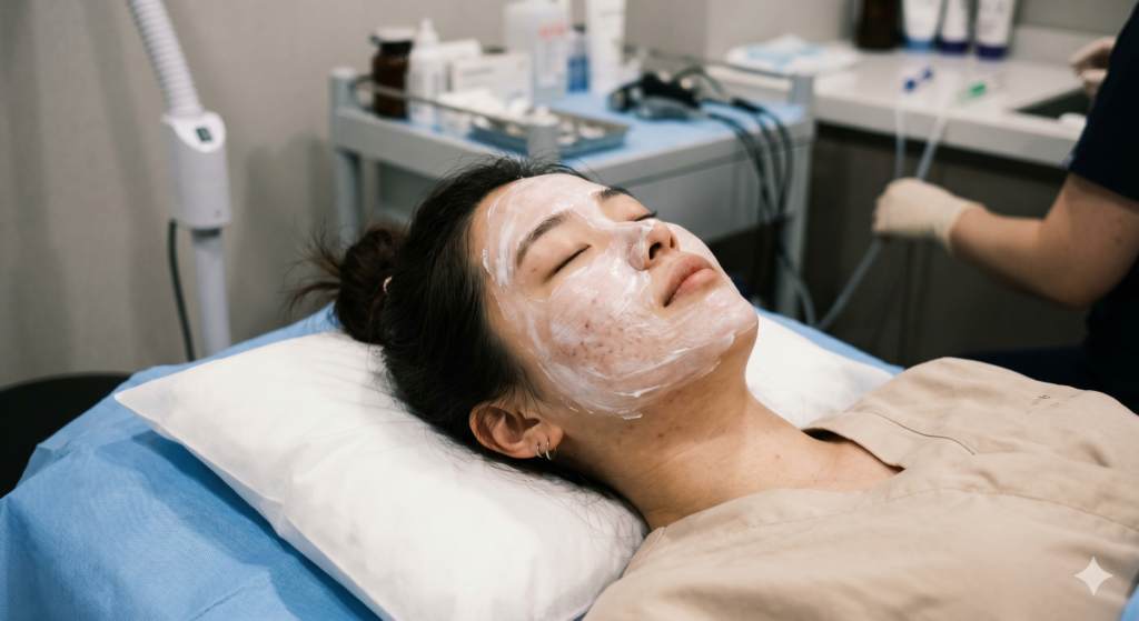 리투오 통증 완화를 위한 리도카인 마취크림 도포와 30분 대기 시간 시각화

