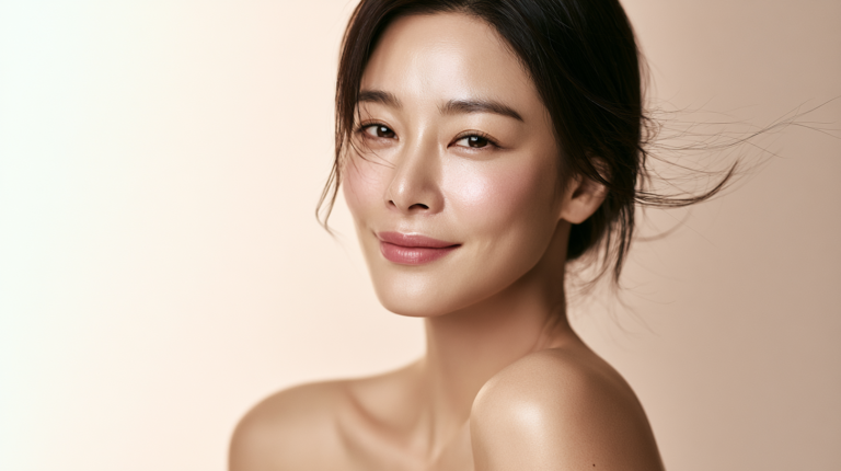 리쥬란 부작용과 정상 반응을 안내하는 피부과 블로그 대표 이미지, 윤기 있고 건강한 피부의 여성 모델