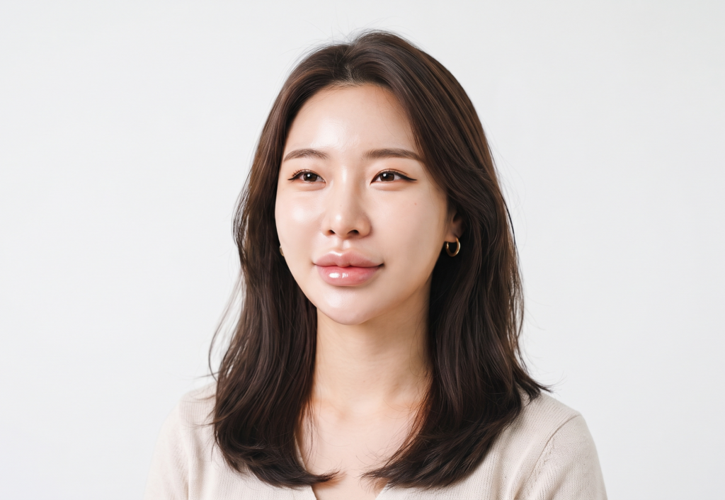압구정 입술필러 시술 후 자연스럽고 도톰한 입술 라인을 가진 20대 여성

