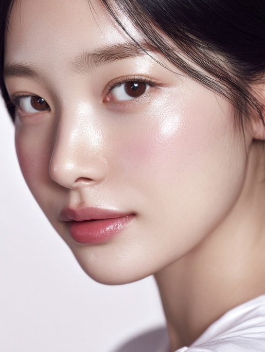 눈밑과 앞볼 부위에 자연스러운 볼륨과 물광 효과를 준 힐로 웨이브필러 시술 후 얼굴

