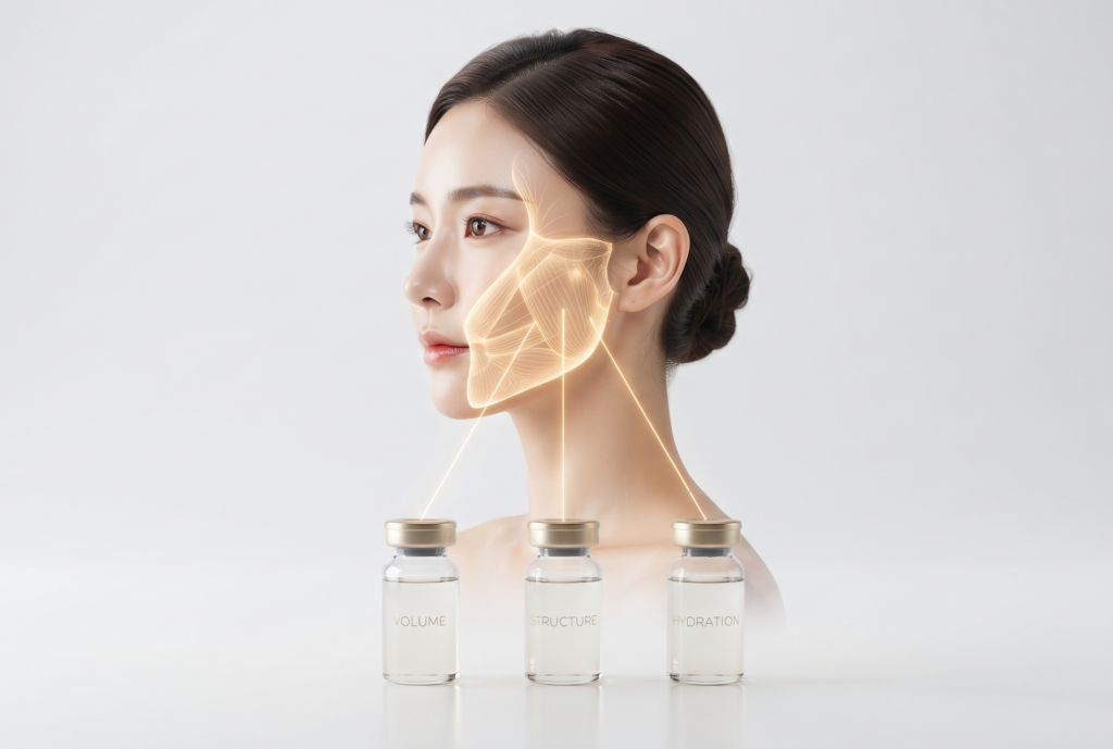 힐로웨이브 필러의 정의인 '채우다(Fill)'는 개념을 시각화한 얼굴 예시

