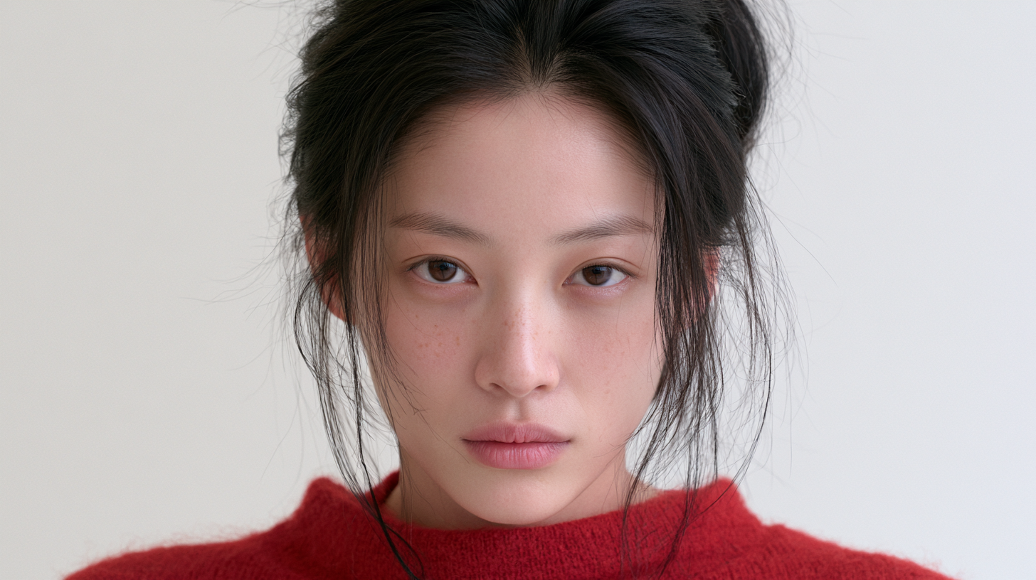 손끝으로 턱선을 짚어보는 여성 — 써마지 효과와 피부 탄력을 다룬 글의 대표 이미지