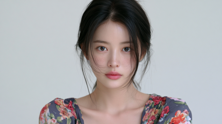 자연스러운 입술필러의 라인 차이를 설명하기 위한 여성 입술 클로즈업 이미지