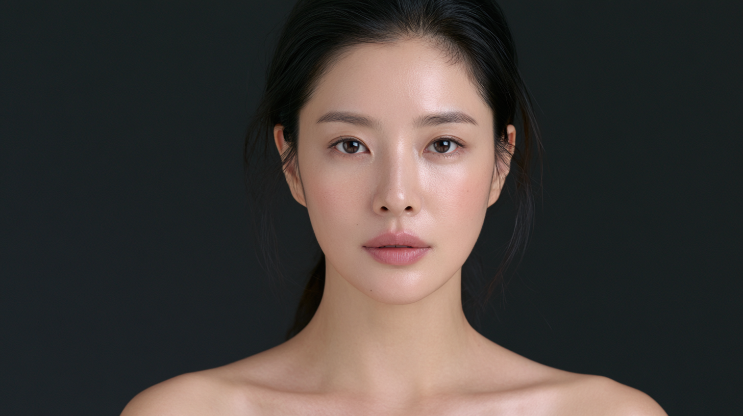 강남 고우리 시술 상담을 위해 얼굴 피부 상태를 살펴보는 여성